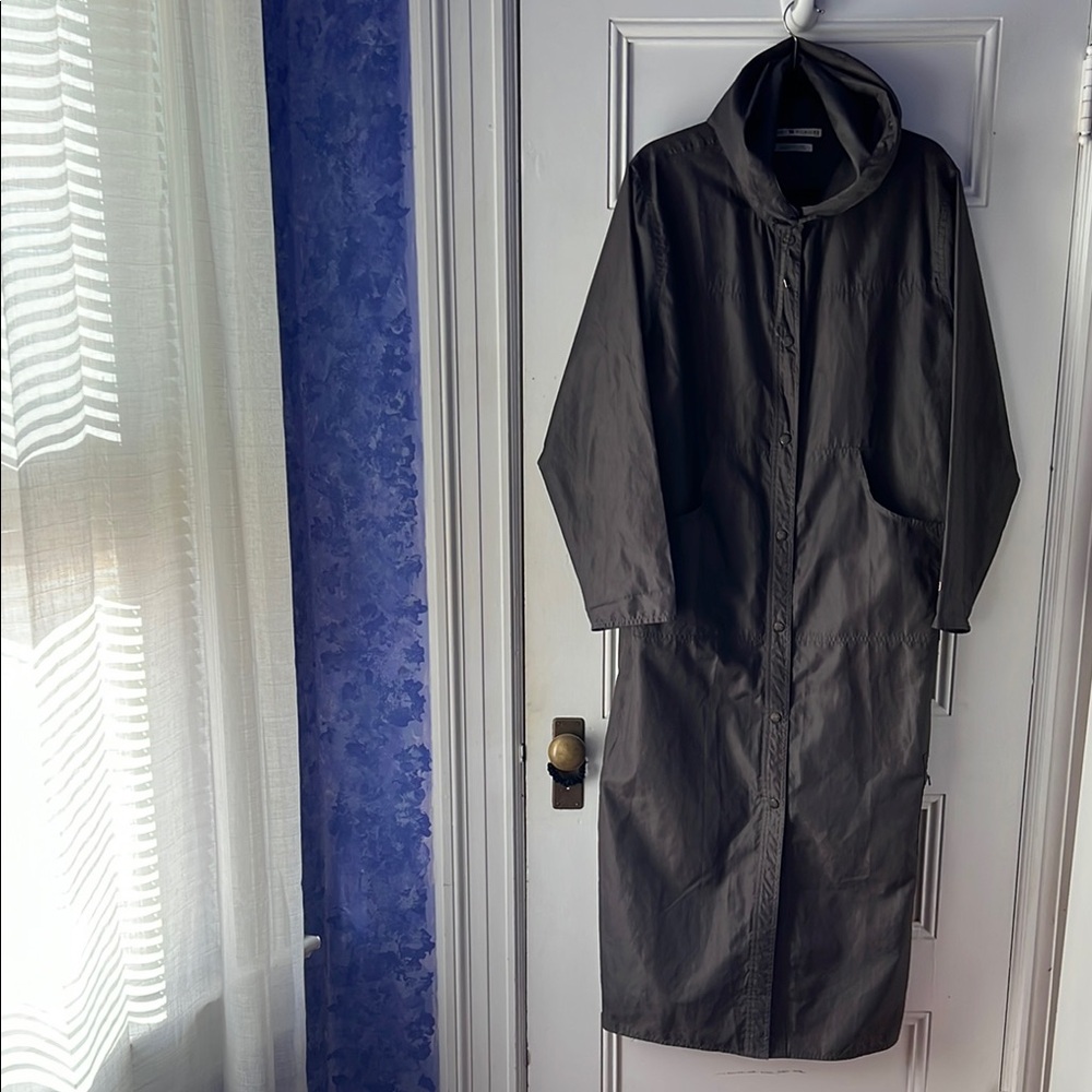 Tommy Hilfiger Vintage Dark Gray Hooded Long Coat